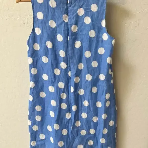 Island Company Women's Blue/white Dot Classic Shift Dress Sleeveless Size Small - Picture 5 of 10